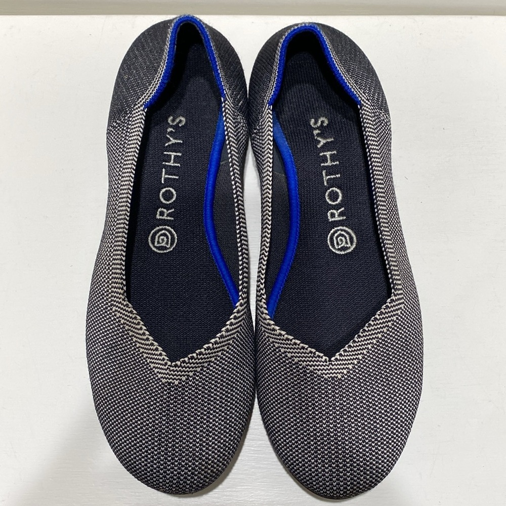 ROTHY’S “Birdseye” Grey Classic Round Toe Flats